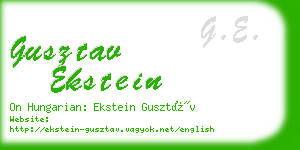 gusztav ekstein business card